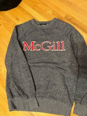 Varsity Gray Crewneck Sweater with Red McGill Script